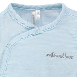 Κοντομάνικο κορμάκι από βαμβάκι με κεντημένη φράση 