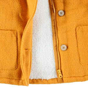 Manteau en drap de laine doublé sherpa à poches 