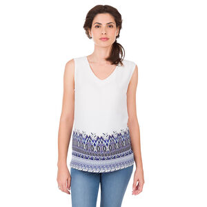 Αμάνικο τοπ εγκυμοσύνης με έθνικ σχέδιο 