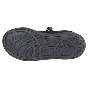 Babies noires en cuir effet pailleté  