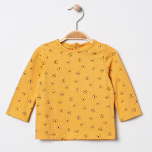 T-shirt manches longues en coton bio imprimé all-over 