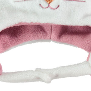 Σύνολο σκούφος με ανάγλυφα αυτάκια λαγού και κασκόλ από sherpa 