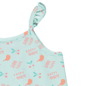 Robe fantaisie en jersey slub à volants 