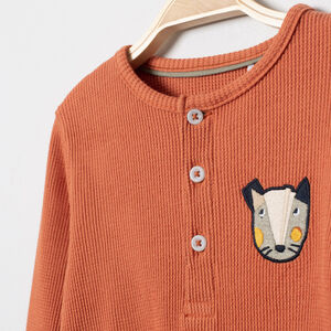 T-shirt manches longues en maille fantaisie motif animal 