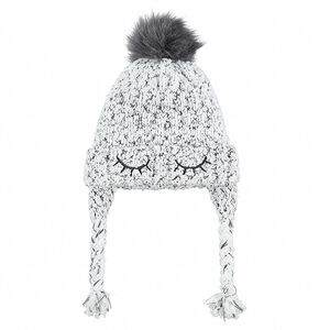 Πλεκτός σκούφος σε περουβιανό στιλ με κεντημένες λεπτομέρειες και φουντίτσα 