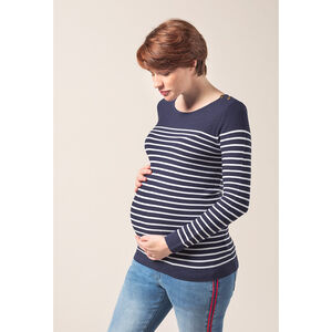 Πλεκτό πουλόβερ εγκυμοσύνης σε στυλ μαρινιέρας 