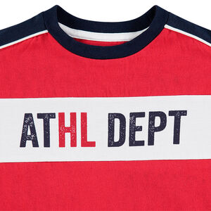 Παιδικά - Μακρυμάνικη μπλούζα σε τετράγωνη γραμμή με λωρίδες σε αντίθεση 