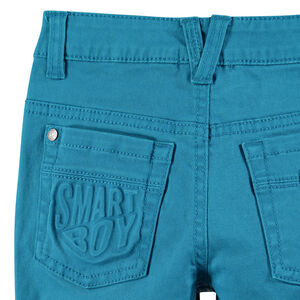 Βαμβακερό παντελόνι νηματοβαφή με φαντεζί τσέπη πίσω 