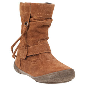 Δερμάτινα σουέντ μποτάκια με άνετο φόντι και φαντεζί κορδόνι, μεγέθη 24 ως 27 