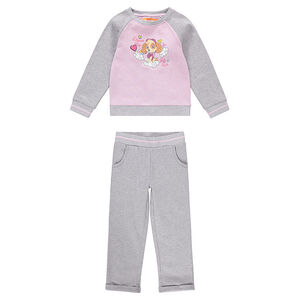 Δίχρωμη φόρμα από φανέλα με στάμπα τη Stella του PAW Patrol 