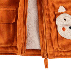 Parka en velours à poches doublée sherpa 