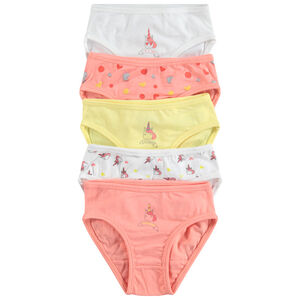 Σετ 5 βαμβακερά βρακάκια με τυπωμένους μονόκερους  