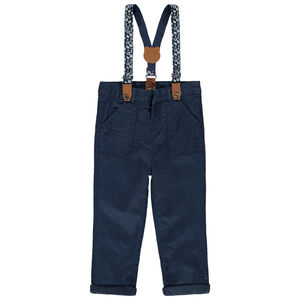 Pantalon en coton à bretelles amovibles 