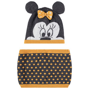 Ensemble bonnet et snood doublés sherpa Minnie Disney 