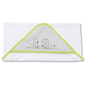 Set de bain : cape et gant de toilette en coton éponge 