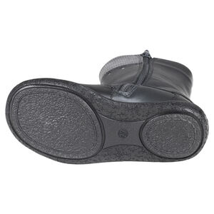 Bottes noires en cuir avec patchs et rivets fantaisie 