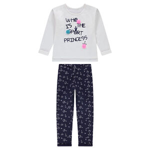 Φανελένια φόρμα με μήνυμα από πούλιες και φουντίτσες 