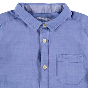 Κοντομάνικο πουκάμισο μπλε με εξωτερική τσέπη 