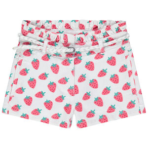 Σόρτς σε  twill εμπριμέ με ζώνη πλεκτή  