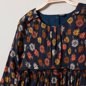 Robe manches longues à fleurs all-over  