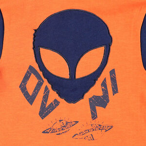 Φόρμα από φανέλα με τύπωμα εξωγήινος με κουκούλα με εφέ μάσκα 