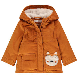 Parka en velours à poches doublée sherpa 