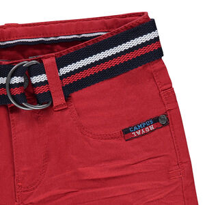 Βερμούδα από τουίλ με μόνιμες τσακίσεις και αφαιρούμενη ζώνη σε σχέδιο πλεξίδα 