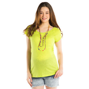 Μονόχρωμη κοντομάνικη μπλούζα εγκυμοσύνης 