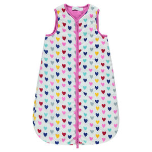 Turbulette sans manches en sherpa imprimée coeurs 