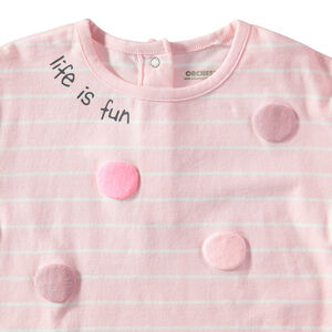 Μακρυμάνικη ριγέ μπλούζα με ανάγλυφα μοτίβα από παγιέτες 