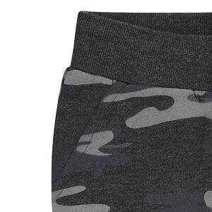 Φανελένιο παντελόνι φόρμας με μοτίβο μιλιτέρ σε όλη την επιφάνεια 