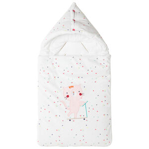 Υπνόσακος με πουά μοτίβο και κεντημένη γάτα 