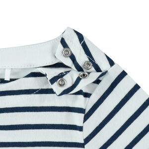 Marinière en coton bio à broderie crocodile 