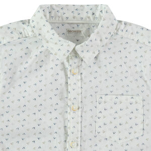 Chemise manches longues à imprimé graphique all-over et poche 