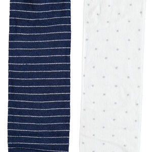 Lot de 2 collants épais à rayures et pois 