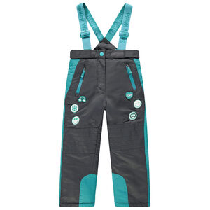 Pantalon de ski imperméable à poches zippées et badges Smiley 