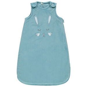 Αμάνικος βελουτέ υπνόσακος με κέντημα κουνελάκι 