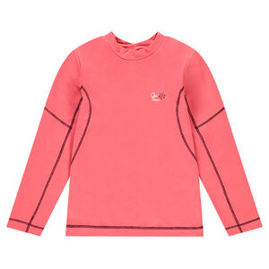 Μονόχρωμη μπλούζα ζιβάγκο από πολυέστερ και ελαστάνη με τυπωμένο λογότυπο 