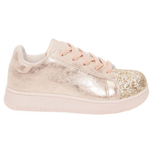 Αθλητικά παπούτσια με κορδόνια και παγιέτες - απαλό ροζ - μεγέθη από 28 έως 38 