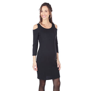 Φόρεμα εγκυμοσύνης μονόχρωμο με άνοιγμα στους ώμους 