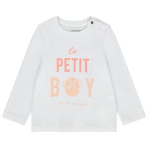 T-shirt manches longues en coton bio à message printé 