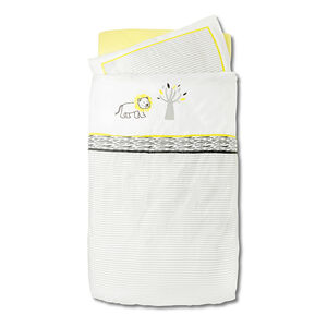 Parure housse de couette + taie d'oreiller 100 x 140 cm print lion 