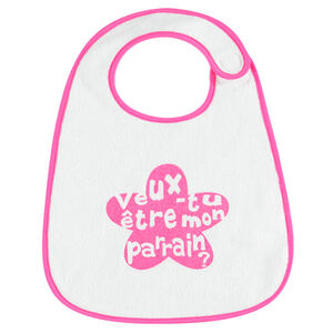 Bavoir en coton éponge avec inscription fantaisie 