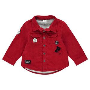 Πουκάμισο από βελούδο κοτλέ με σήματα ©Smiley και τσέπες  