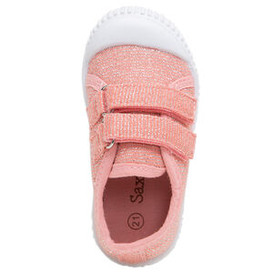 Υφασμάτινα κοραλί μπλε χαμηλά αθλητικά παπούτσια μελανζέ με γυαλιστερές κλωστές, σε νούμερα 24 έως 29 