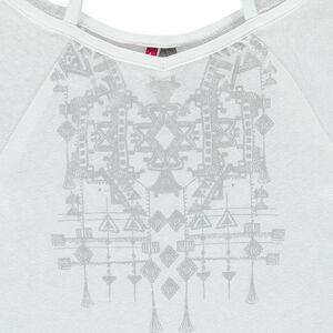 Έξωμη μπλούζα και μεταλλικό πριντ  