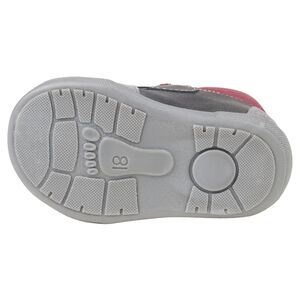 Δερμάτινα μποτάκια από δύο υλικά με φαρδύ αυτοκόλλητο βέλκρο 