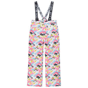 Παιδικά - Εμπριμέ αδιάβροχο παντελόνι του σκι με αφαιρούμενες τιράντες 