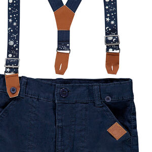 Ίσιο παντελόνι με ζέρσεϊ επένδυση και αφαιρούμενες τιράντες 