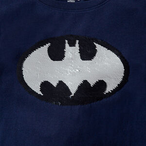 Παιδικά - Μακρυμάνικη μπλούζα ζέρσεϊ με λογότυπο Batman της Warner από «μαγικές» πούλιες 